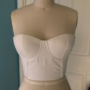 White Strapless Bustier